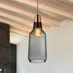Mono Lamp Smoke with Copper Socket Tall.