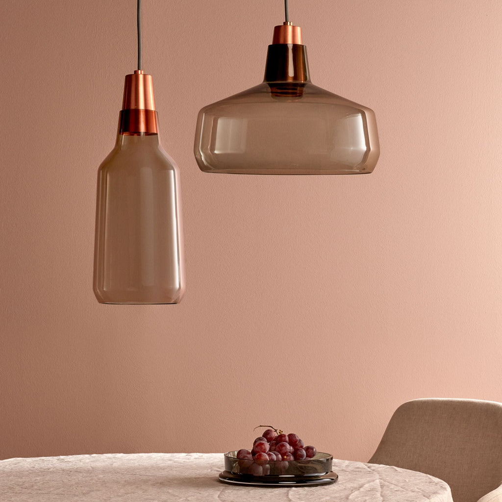 Mono Lamp Smoke with Copper Socket Tall.