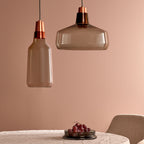 Mono Lamp Smoke with Copper Socket Tall.