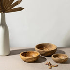 Olive Wood Nesting Bowls - set of 3.