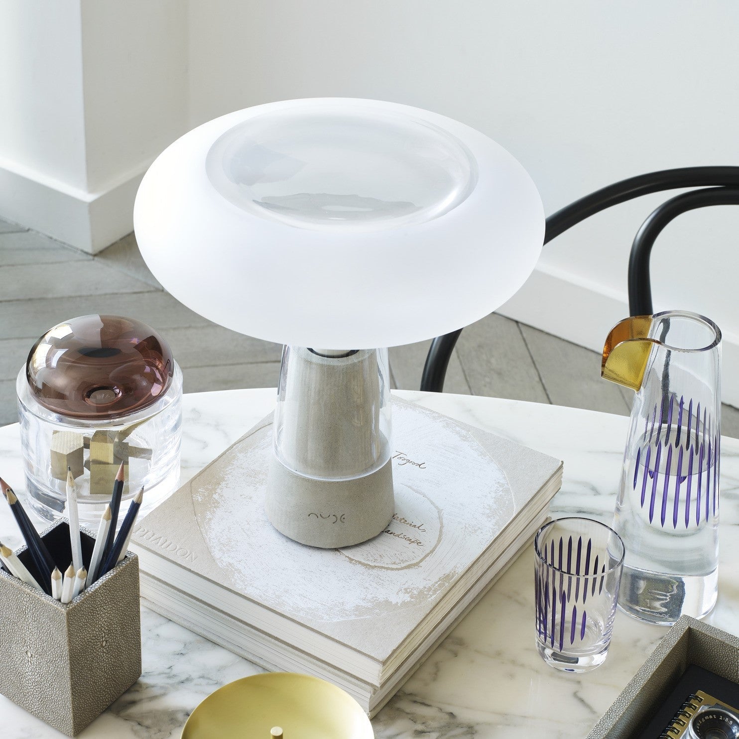 Orion Lamp with Glass Top.