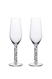 Orrefors Carat Champagne Flutes (8oz): Luminous Elegance by Lena Bergström at Resonant OrreforsSTEMWAREChampagne GlassesGLASSWARE