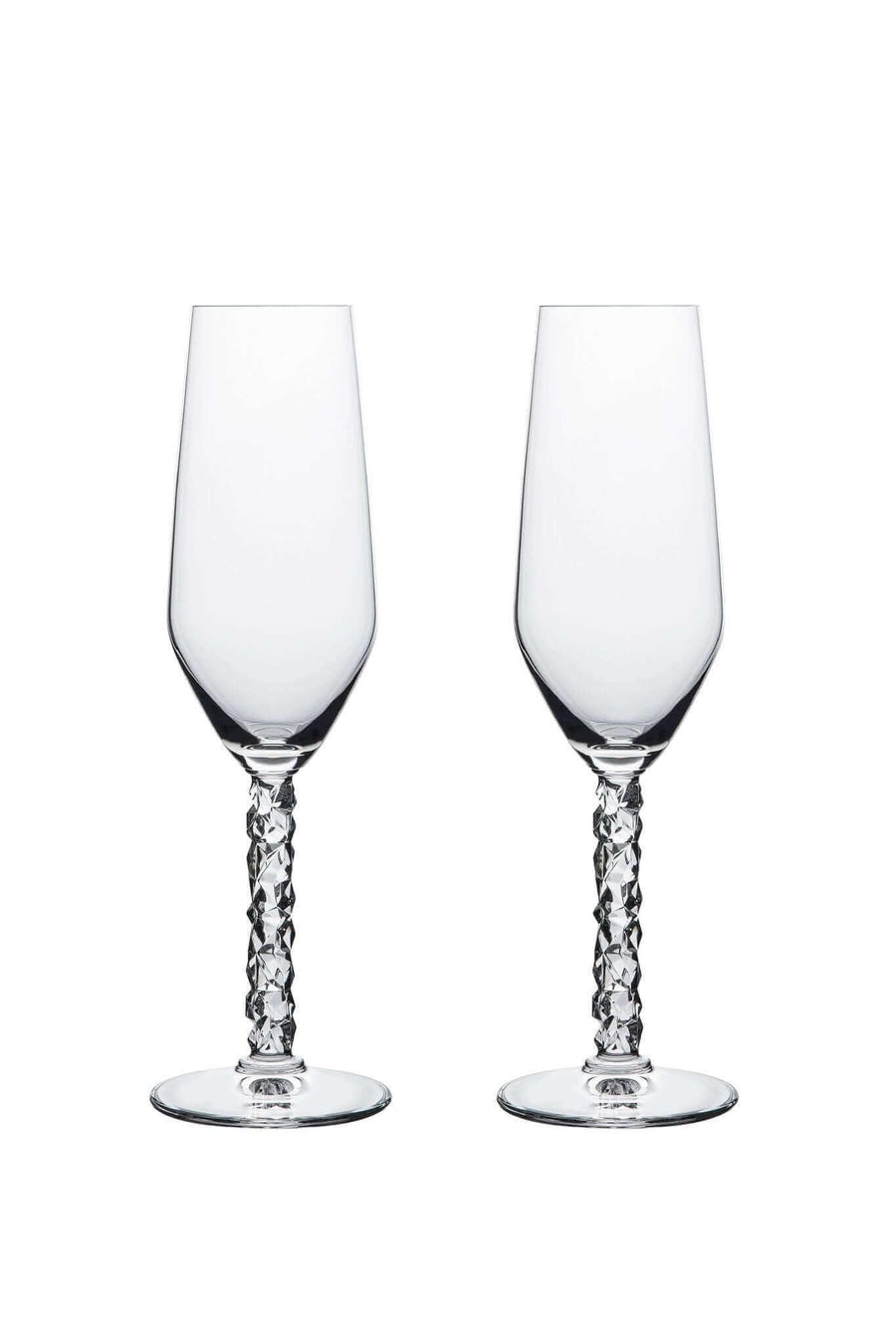 Orrefors Carat Champagne Flutes (8oz): Luminous Elegance by Lena Bergström at Resonant OrreforsSTEMWAREChampagne GlassesGLASSWARE