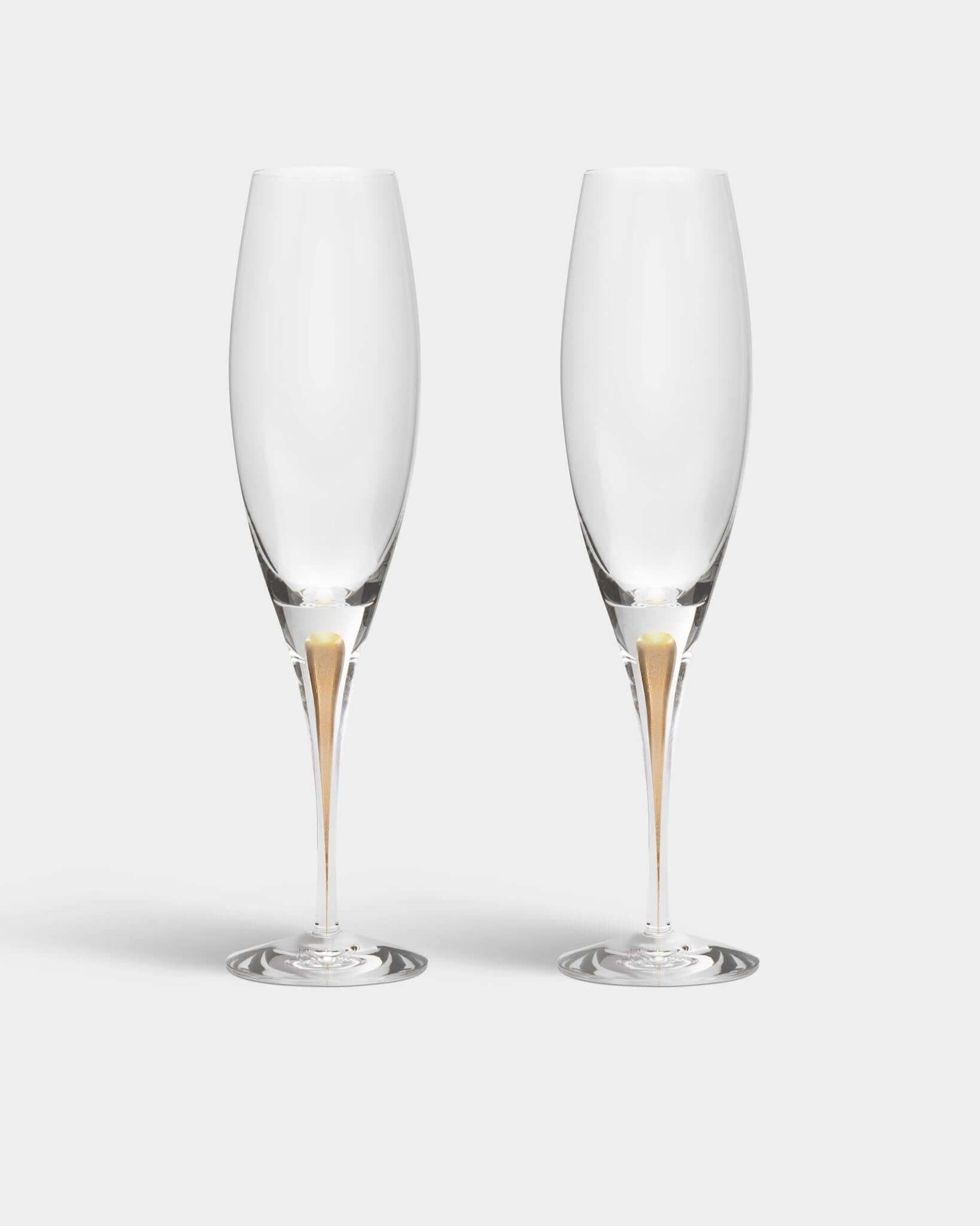 Orrefors Intermezzo Gold Champagne Flutes (7oz): Celebrate in Style at Resonant OrreforsSTEMWAREChampagne GlassesGLASSWARE