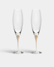 Orrefors Intermezzo Gold Champagne Flutes (7oz): Celebrate in Style at Resonant OrreforsSTEMWAREChampagne GlassesGLASSWARE
