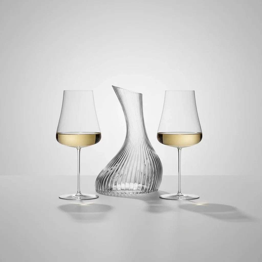 White Wine Decanter & Stemless Glass Bundle
