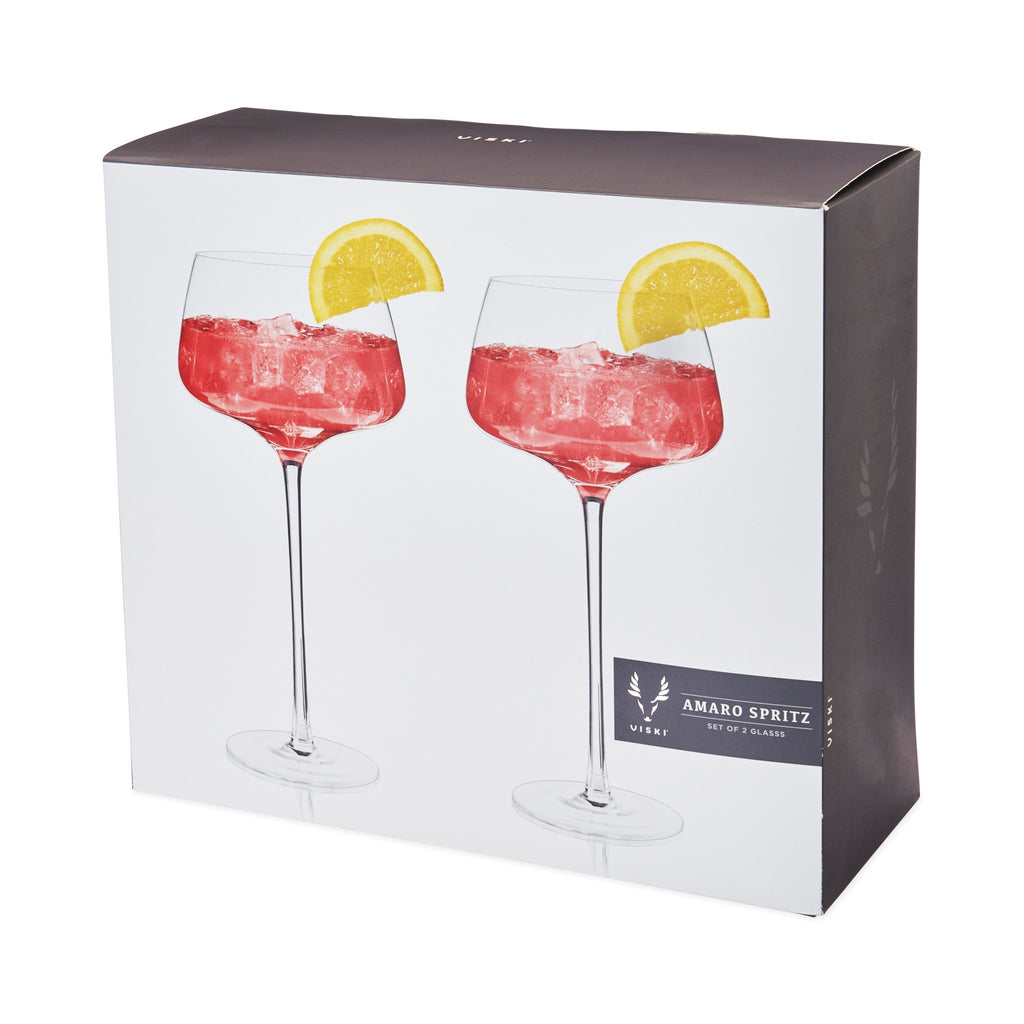 Raye Angled Crystal Amaro Spritz Glasses Set of 2.