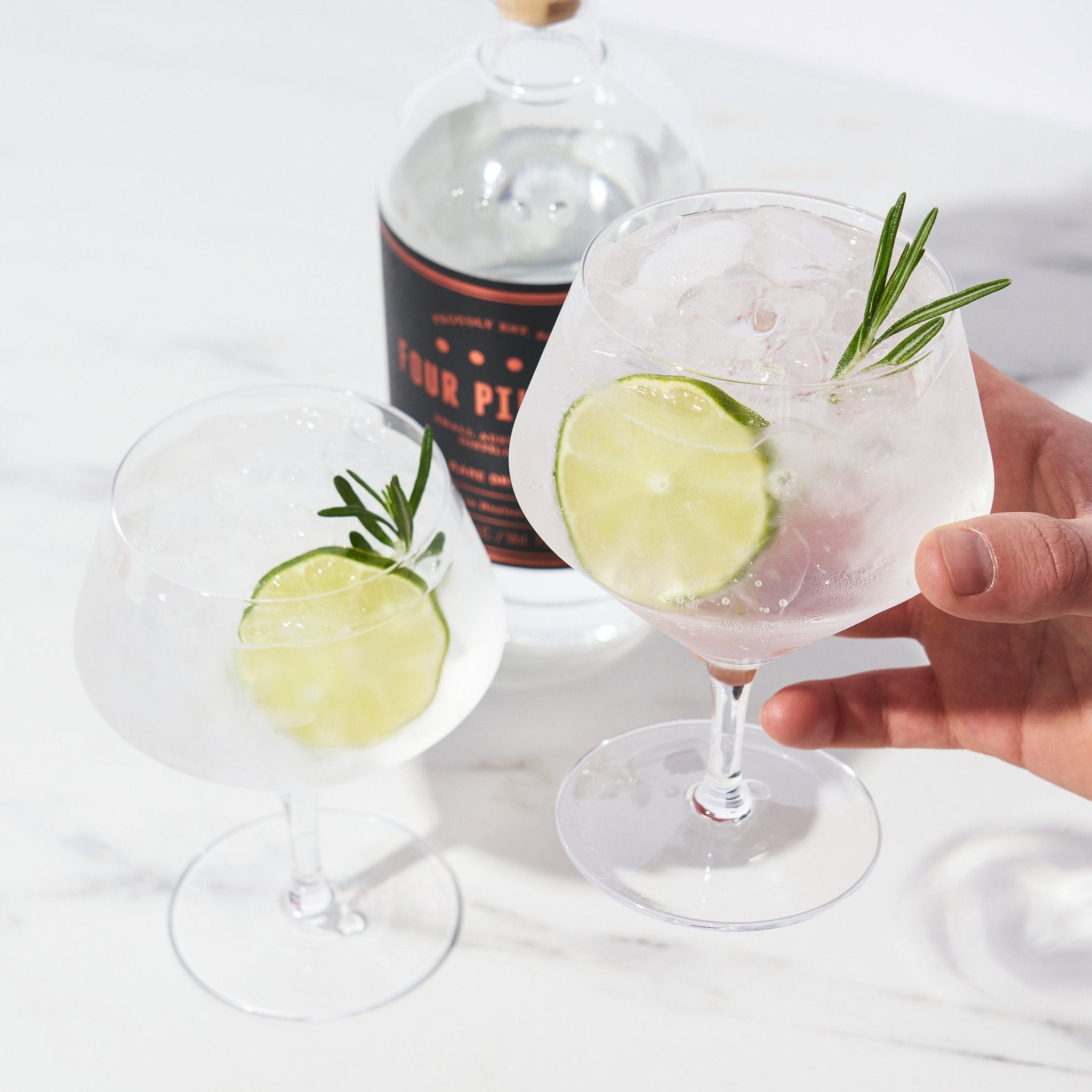 Raye Angled Crystal Gin & Tonic Glasses Set of 4.