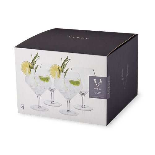 Raye Angled Crystal Gin & Tonic Glasses Set of 4.