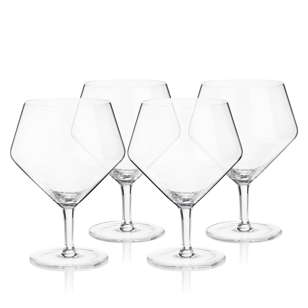 Raye Angled Crystal Gin & Tonic Glasses Set of 4.