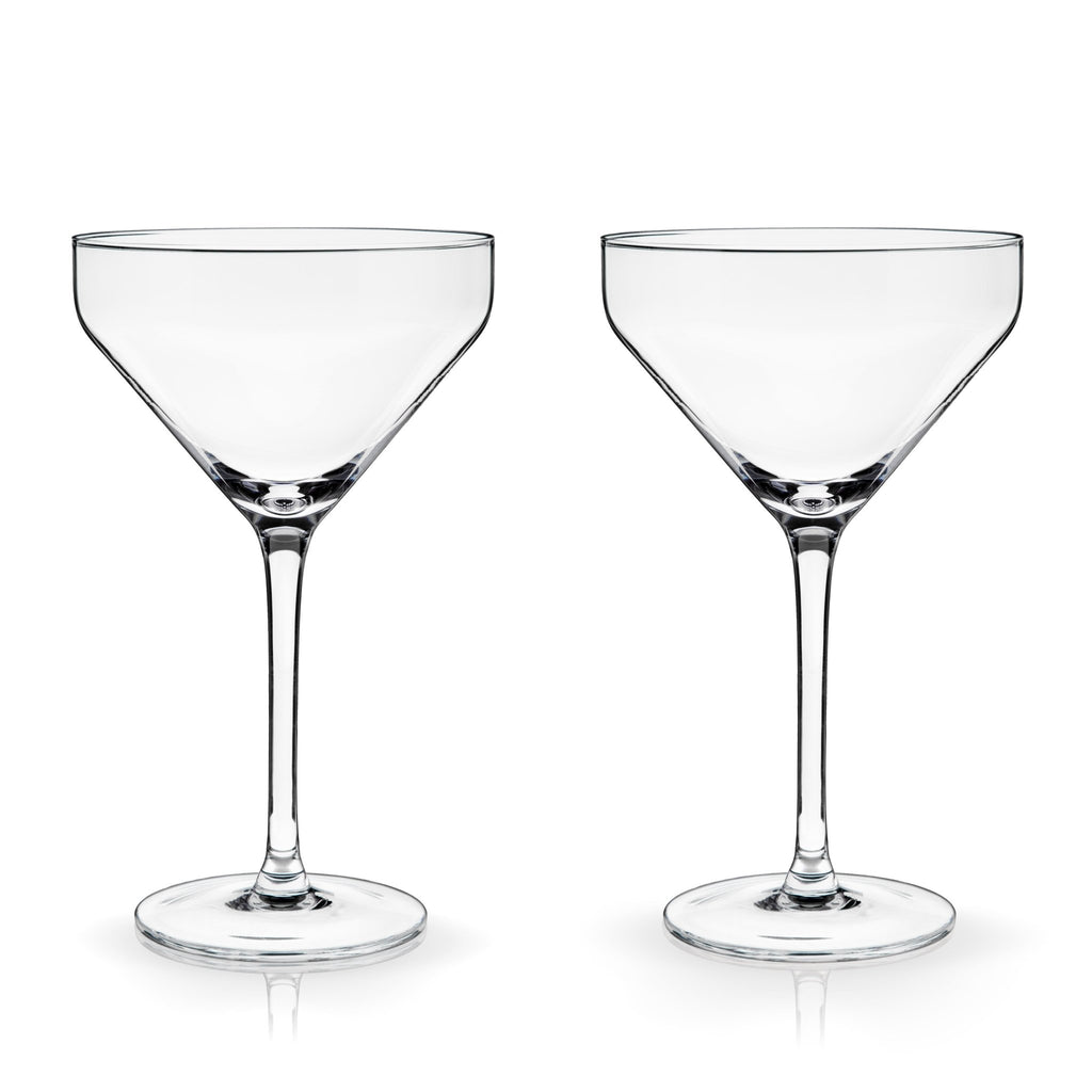 Raye Angled Crystal Martini Glasses Set of 2.