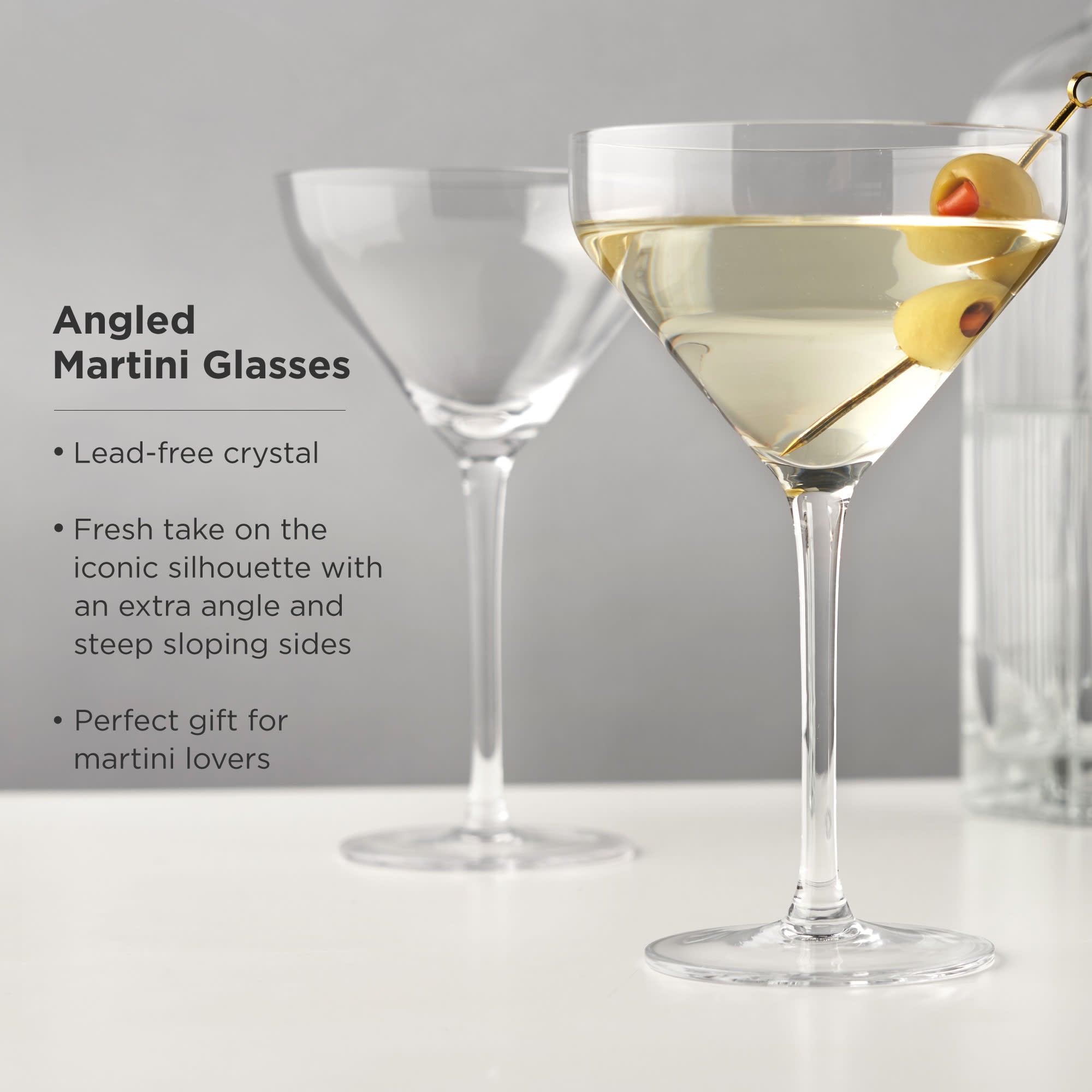 Raye Angled Crystal Martini Glasses Set of 2 - Shop_nameViski