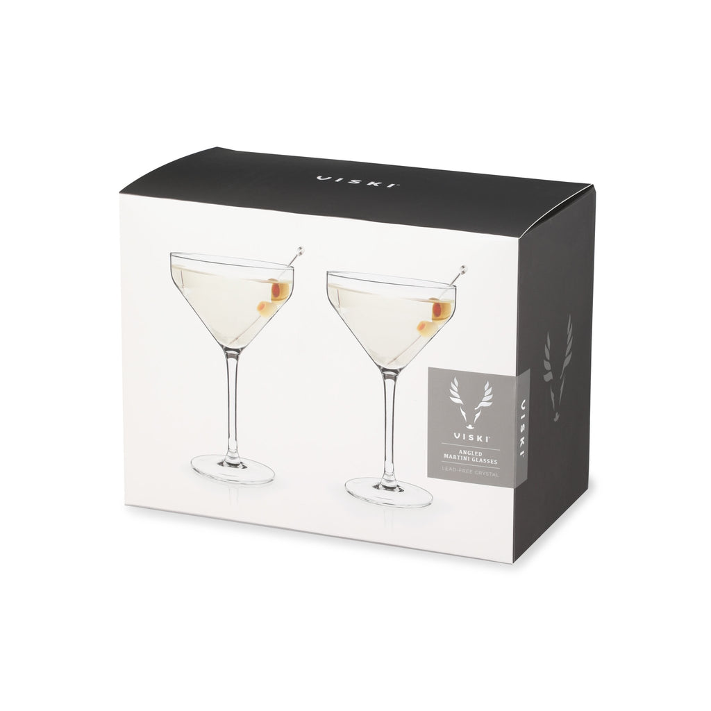 Raye Angled Crystal Martini Glasses Set of 2.