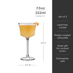 Raye Angled Crystal Sour Glasses Set of 2.