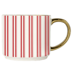 Red Stripe 14oz. Gold Handle Coffee Mug - Shop_nameSweet Water Decor