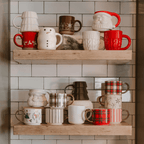 Red Stripe 14oz. Gold Handle Coffee Mug - Shop_nameSweet Water Decor
