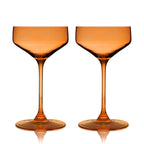 Reserve Nouveau Crystal Coupe Glasses in Amber Set of 2.