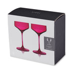 Reserve Nouveau Crystal Coupe Glasses in Berry Set of 2.