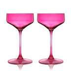 Reserve Nouveau Crystal Coupe Glasses in Berry Set of 2.