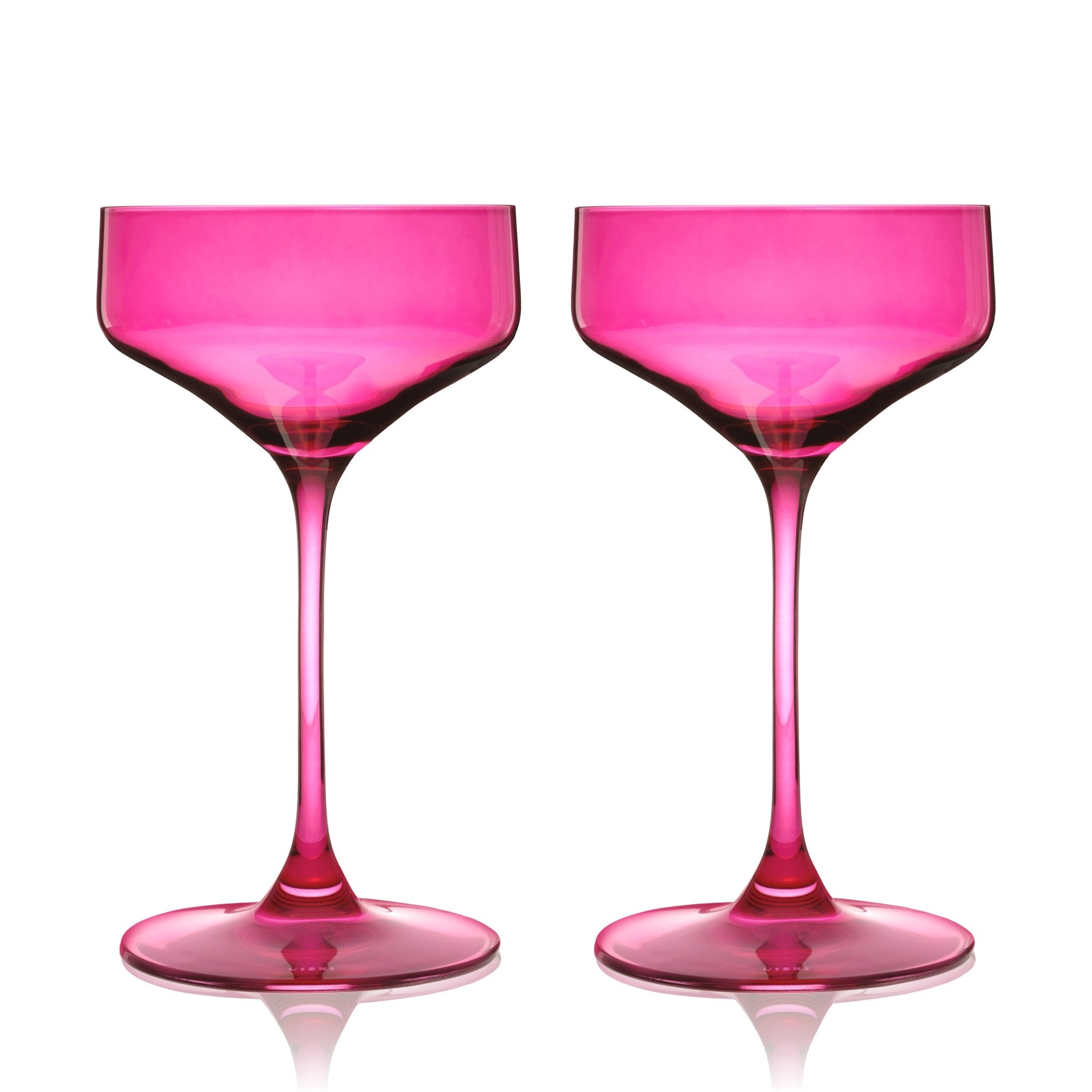 Reserve Nouveau Crystal Coupe Glasses in Berry Set of 2.