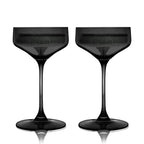Reserve Nouveau Crystal Coupe Glasses in Smoke Set of 2.