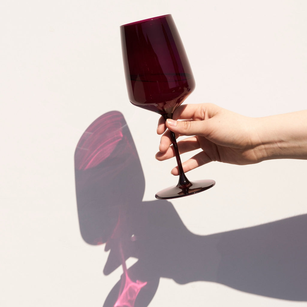 Reserve Nouveau Crystal Wine Glasses in Sunset Set of 4.