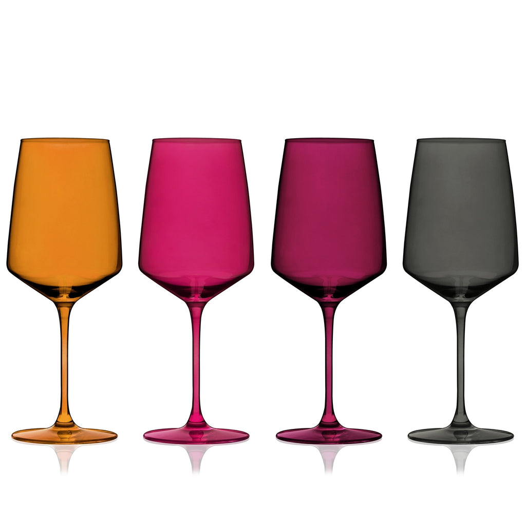 Reserve Nouveau Crystal Wine Glasses in Sunset Set of 4.