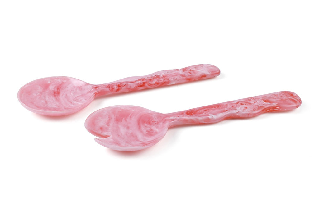 Resin Salad Server- Pink (Set of 2), 12.40 x 3.93 Inches.