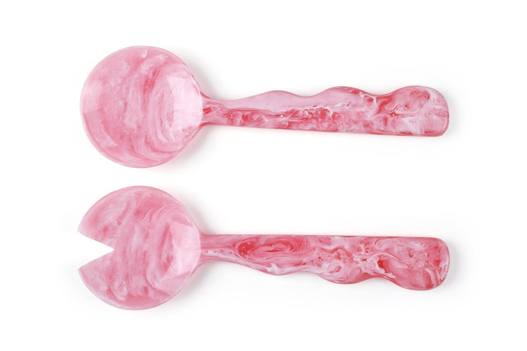 Resin Salad Server- Pink (Set of 2), 12.40 x 3.93 Inches.