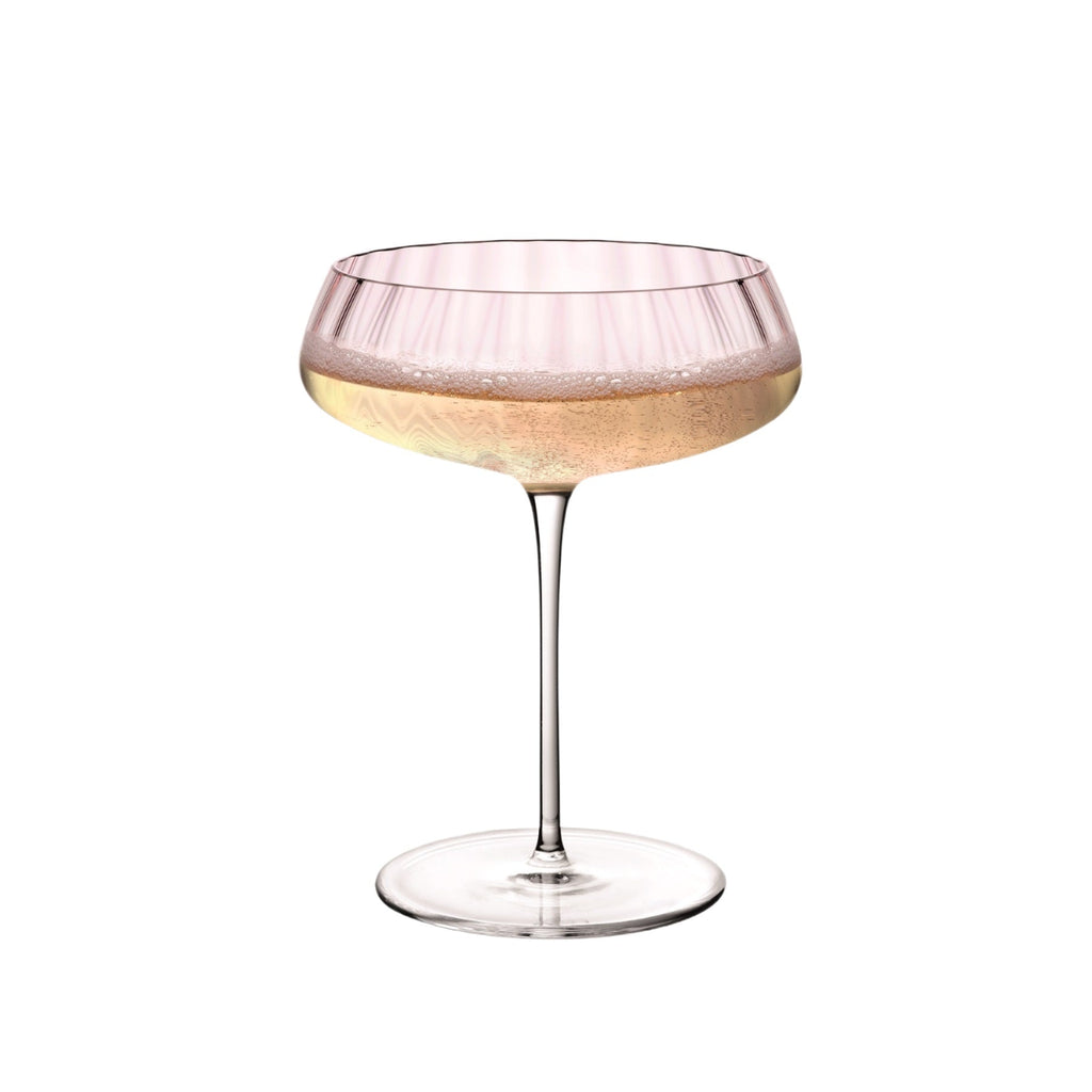 Round Up Dusty Rose Set of 2 Coupe glasses.