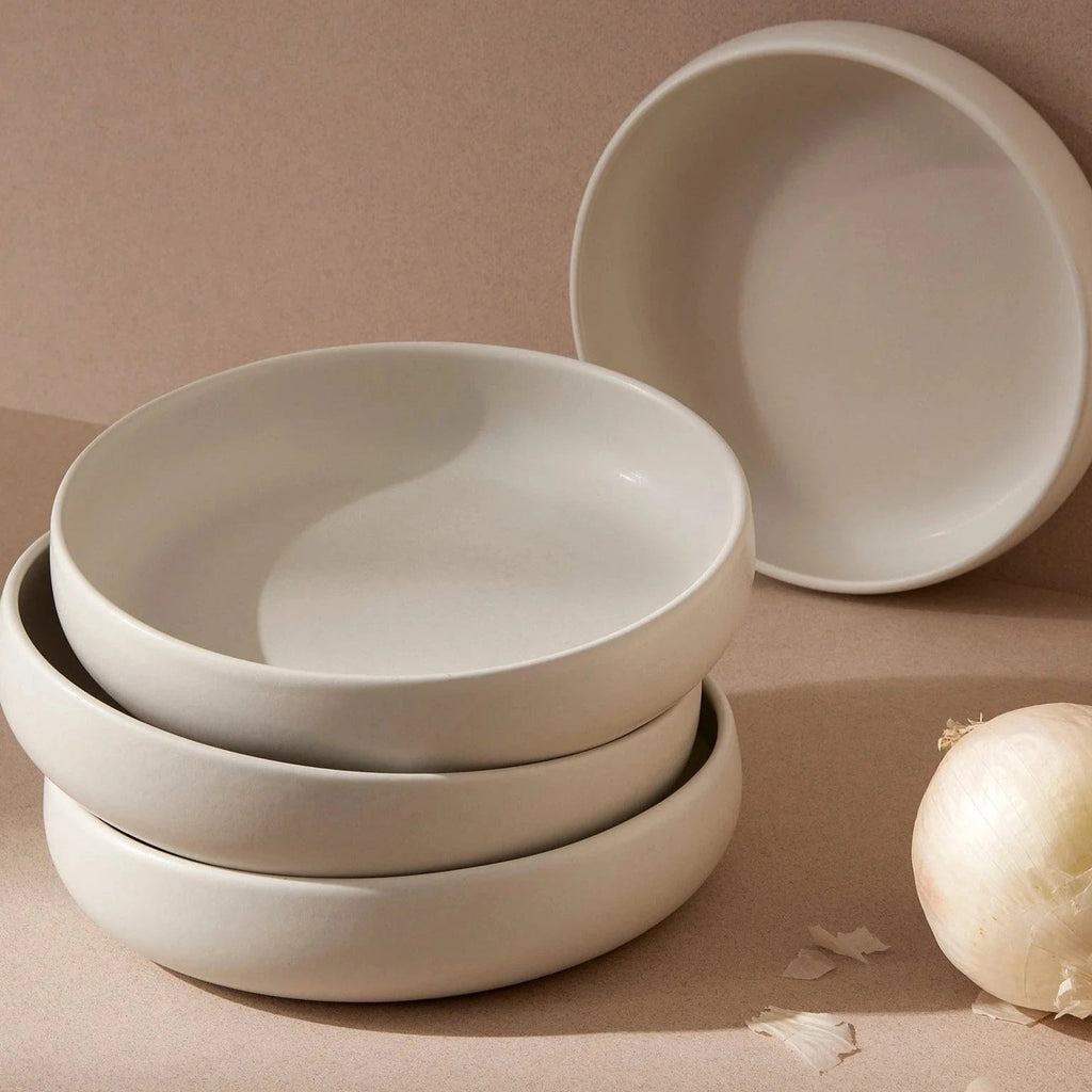 S/4 Tunisian Pasta Bowl - Matte White.