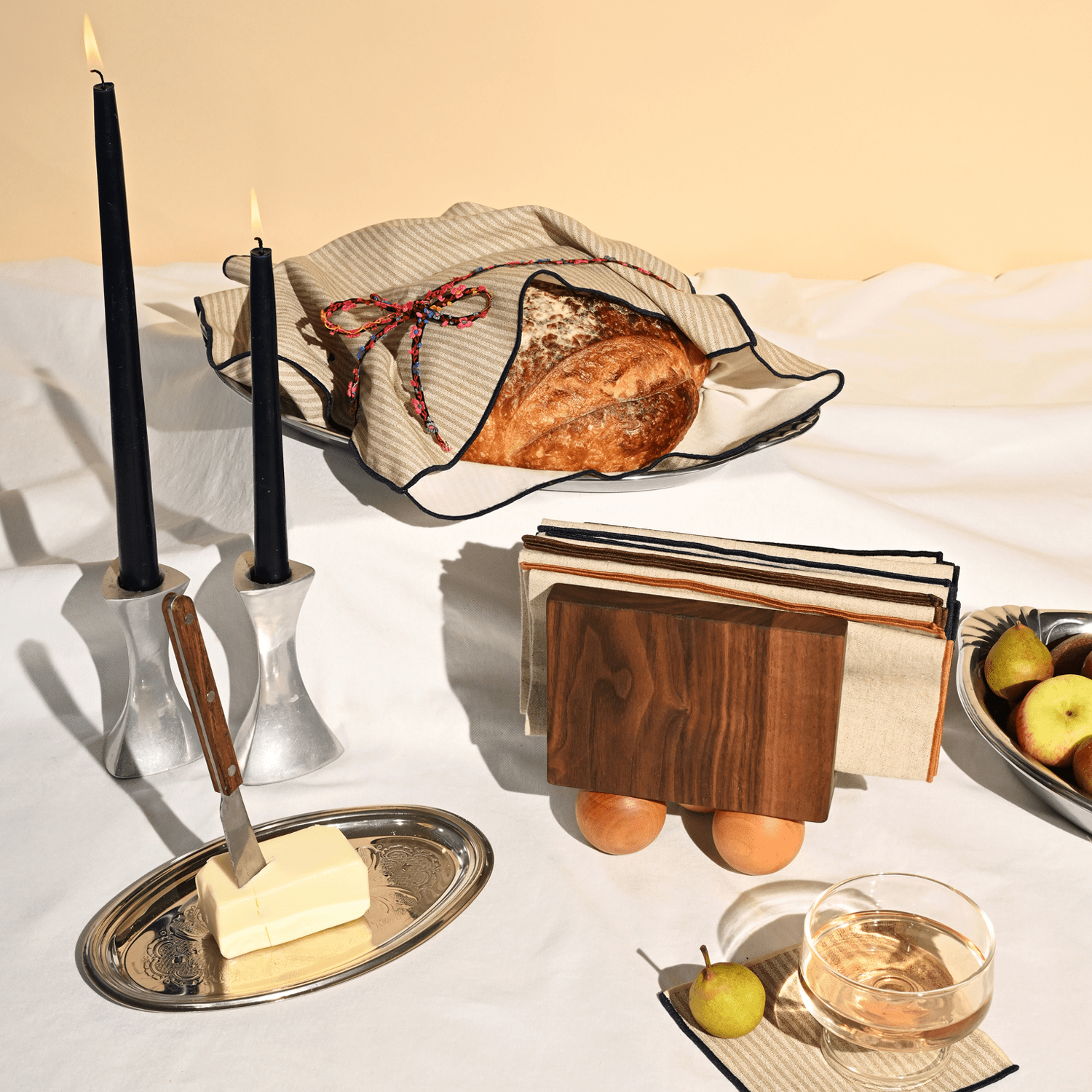 Sandbar Stripe Bread Bag / Challah Cover.