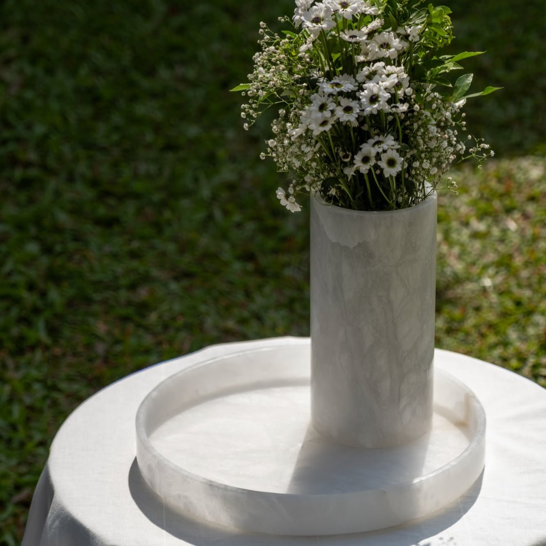 Santo Alabaster Tall Vase.