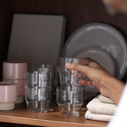Stackable Glass Tumbler - set of 4 - dwellandremainFleck