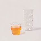 Stackable Glass Tumbler - set of 4 - dwellandremainFleck