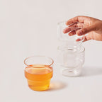 Stackable Glass Tumbler - set of 4 - dwellandremainFleck