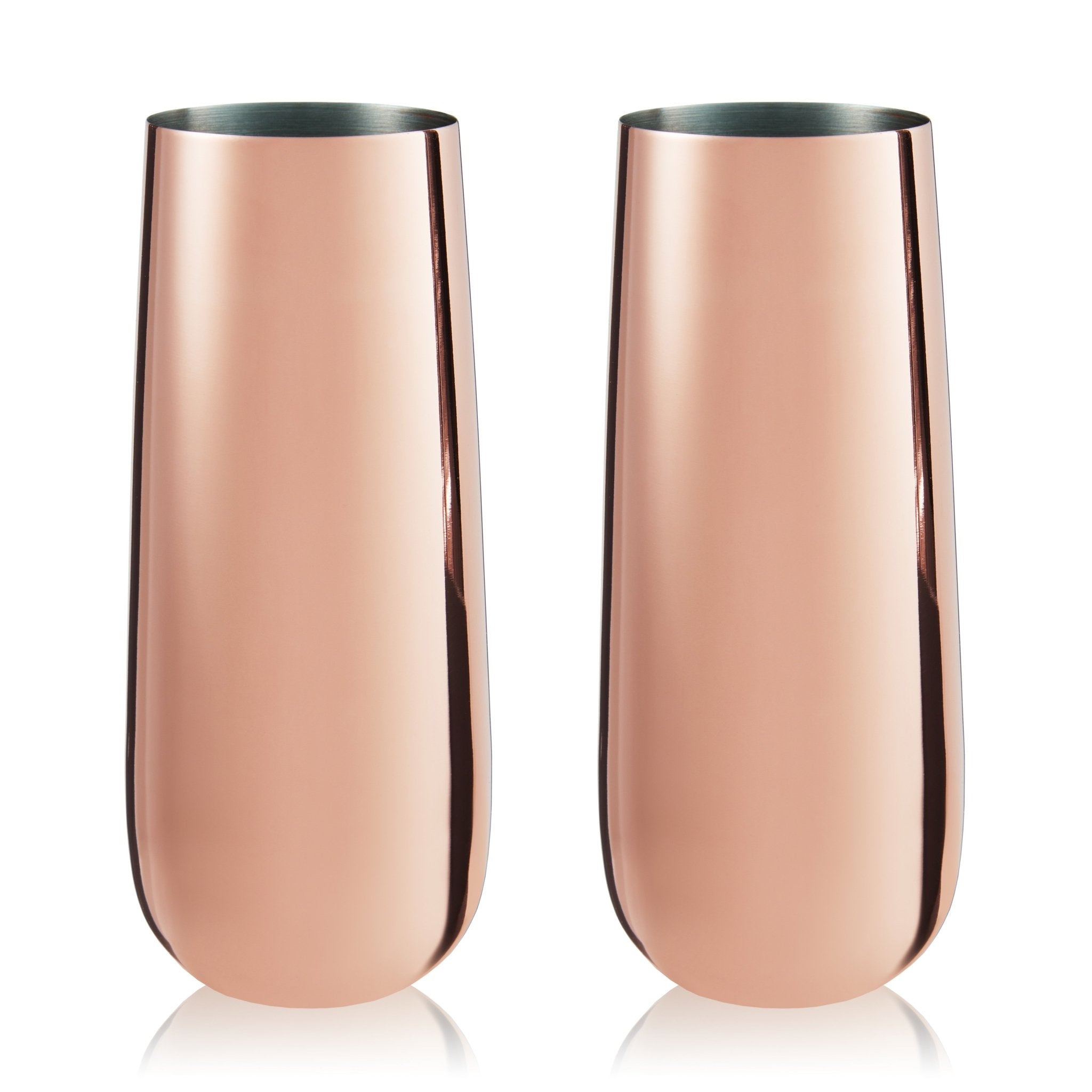 Stainless Steel Stemless Champagne Flutes in Copper Set of 2 - Shop_nameViski