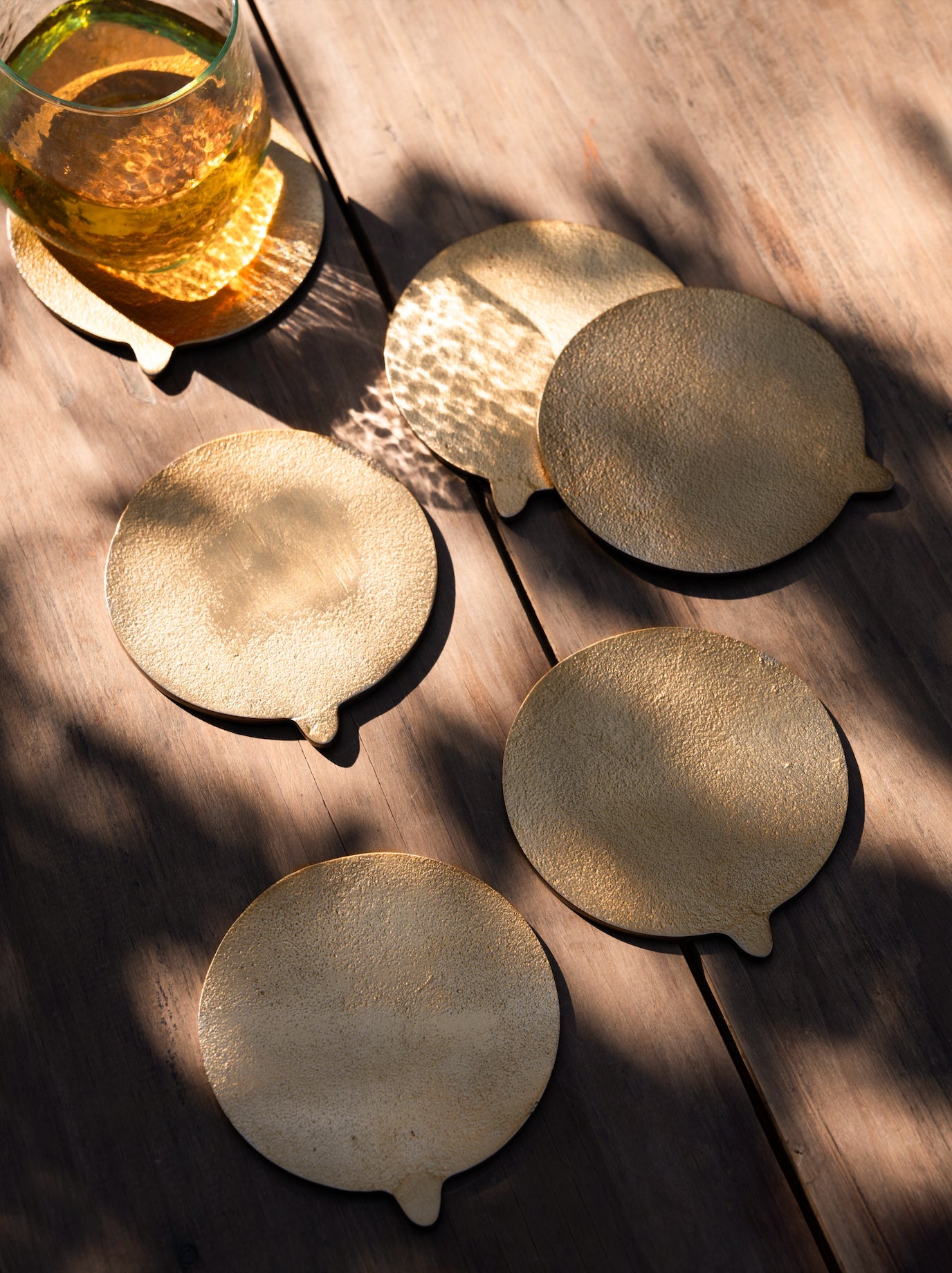 Stinson Antique Brass Coasters - Set of 6.