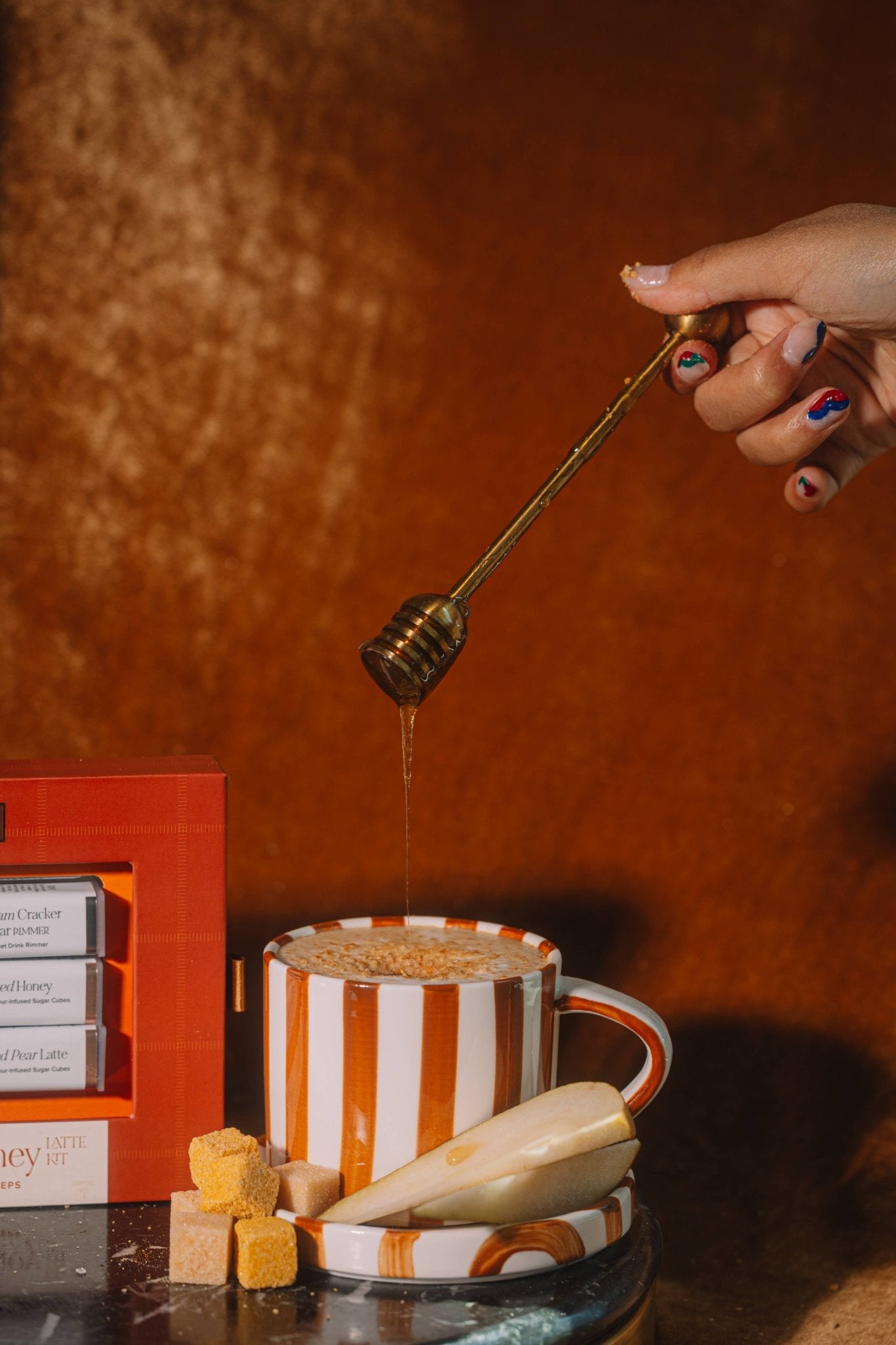 TEASPRESSA | LUXE Mixer Cube - Roasted Pear & Honey Latte Kit - Roasted Pear & Honey Cubes.