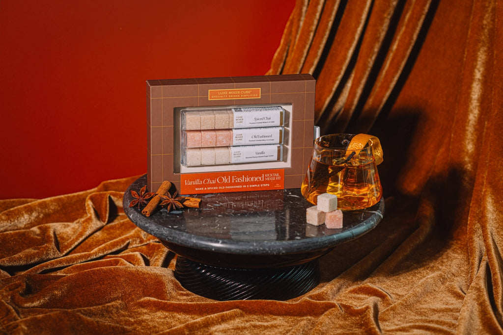 TEASPRESSA | LUXE Mixer Cube - Vanilla Chai Old Fashioned Cocktail Mixer Kit.