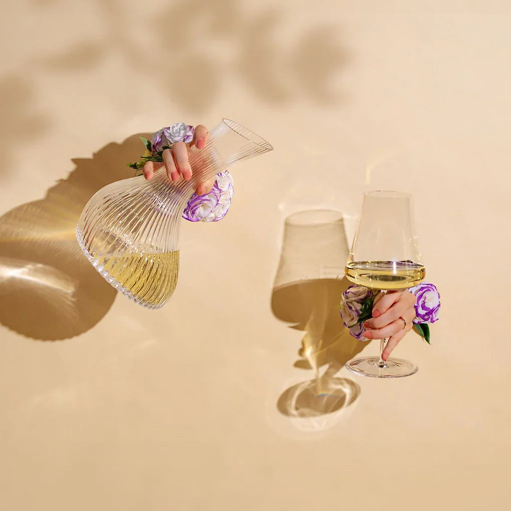 White Wine Decanter & Stemless Glass Set