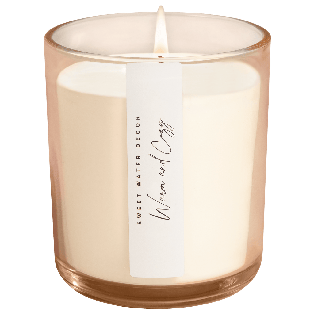 Warm and Cozy Soy Candle - Tinted Glass Jar - 12 oz.