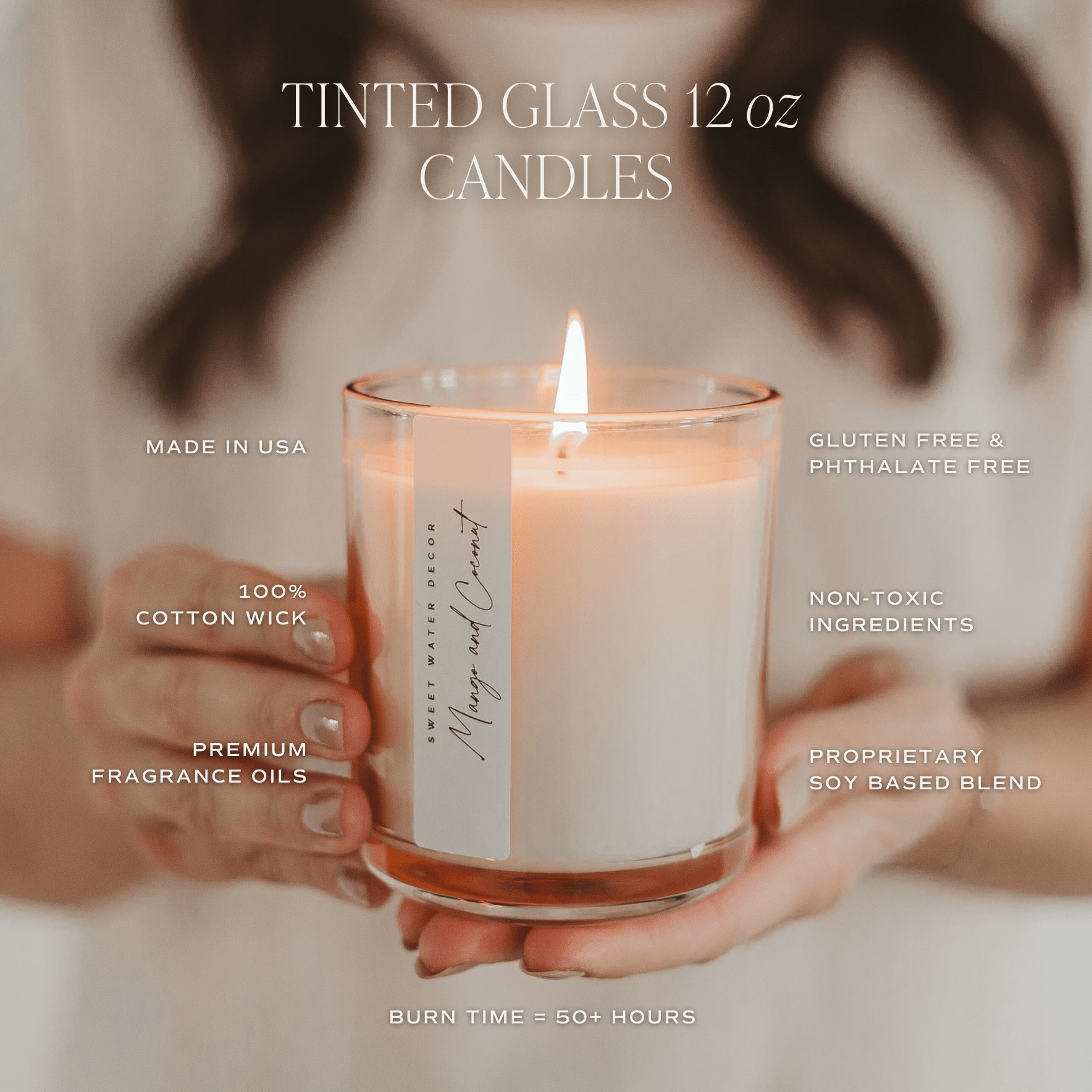 Warm and Cozy Soy Candle - Tinted Glass Jar - 12 oz.