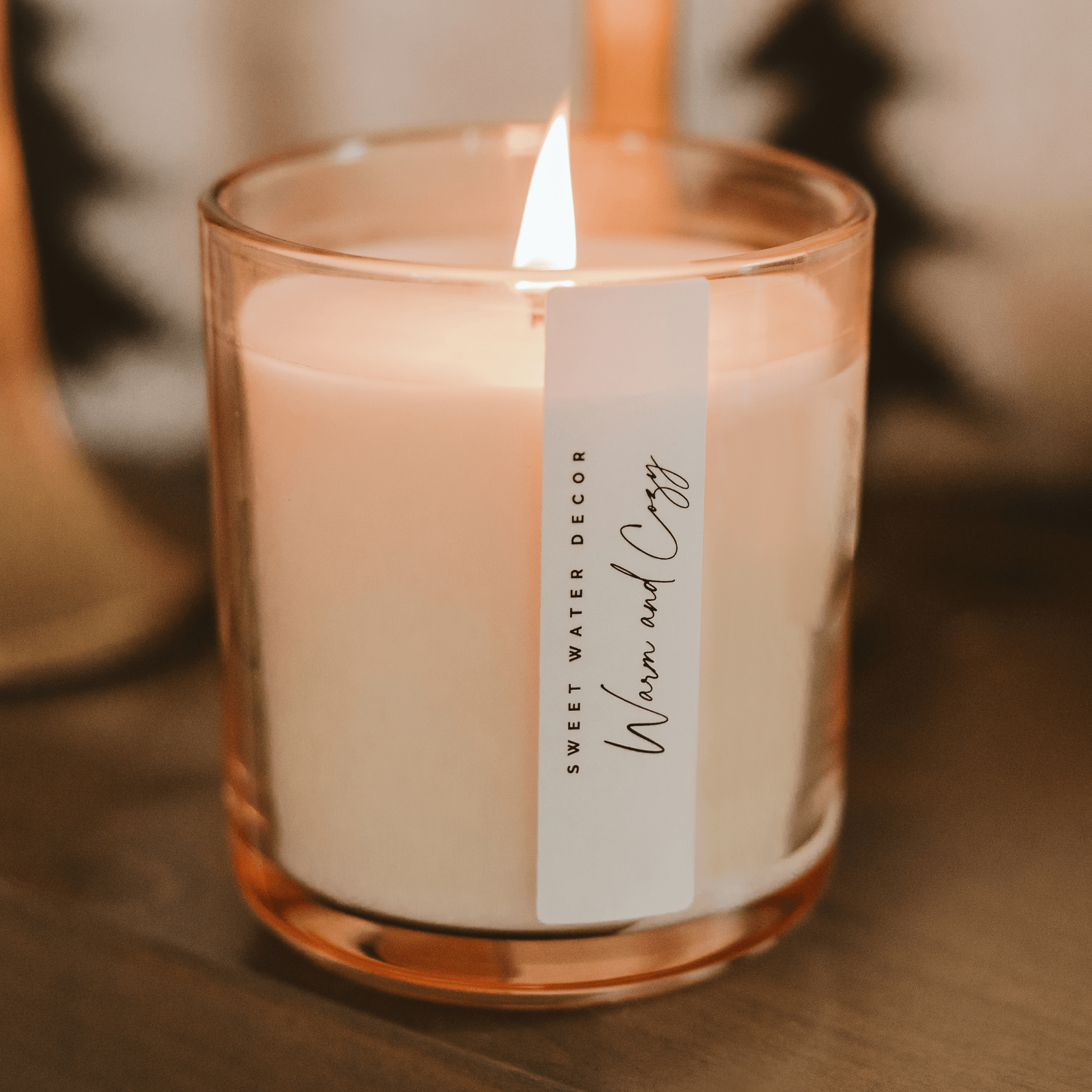 Warm and Cozy Soy Candle - Tinted Glass Jar - 12 oz.