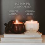 Warm and Cozy Soy Candle - White Translucent Glass Pumpkin Jar - 20 oz.